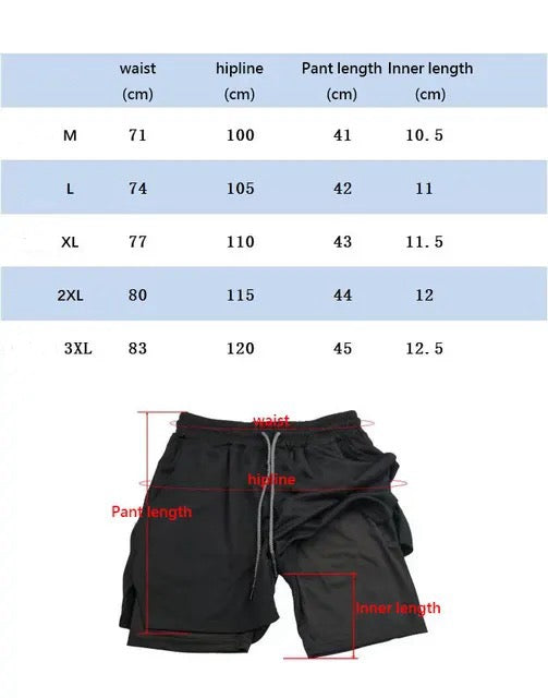 Men's 2 in 1 Sports Shorts